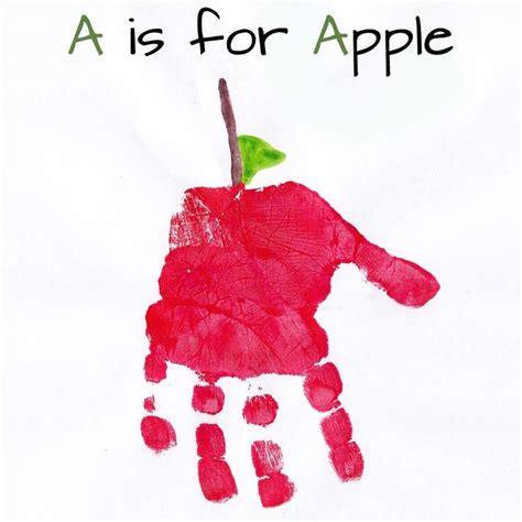 a is for apple handprint craft|apple plate handprint craft.